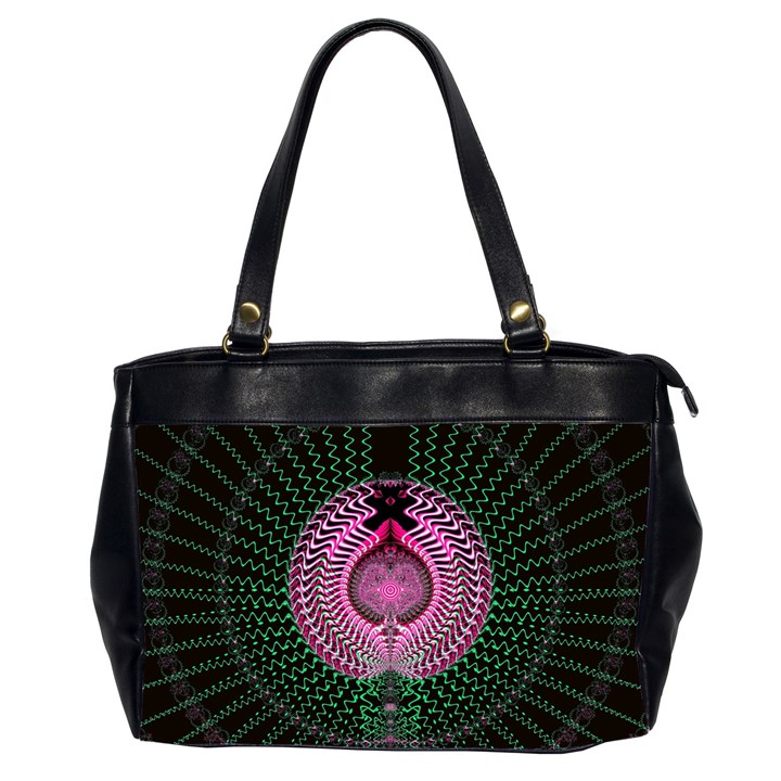 Fractal Traditional Fractal Hypnotic Oversize Office Handbag (2 Sides)