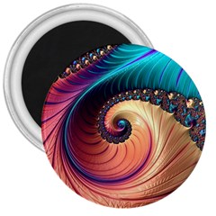 Fractal Multi Colored Fantasia 3  Magnets by Pakrebo