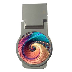 Fractal Multi Colored Fantasia Money Clips (round) 