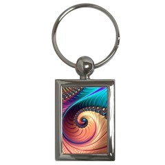 Fractal Multi Colored Fantasia Key Chain (rectangle)