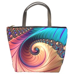 Fractal Multi Colored Fantasia Bucket Bag by Pakrebo