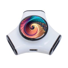 Fractal Multi Colored Fantasia 3-port Usb Hub by Pakrebo