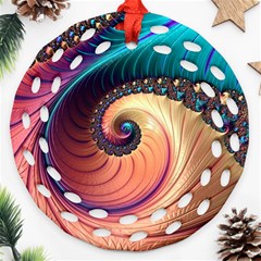 Fractal Multi Colored Fantasia Ornament (round Filigree) by Pakrebo