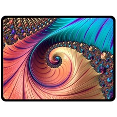 Fractal Multi Colored Fantasia Double Sided Fleece Blanket (large)  by Pakrebo