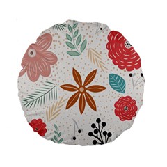 Nature Shape Leaves Flowers Art Standard 15  Premium Round Cushions