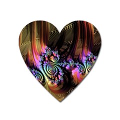 Fractal Colorful Background Heart Magnet by Pakrebo