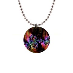 Fractal Colorful Background 1  Button Necklace by Pakrebo