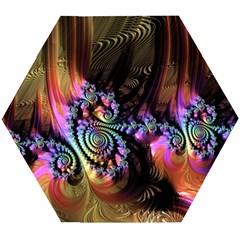 Fractal Colorful Background Wooden Puzzle Hexagon