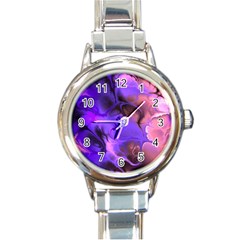 Fractal Flower Round Italian Charm Watch by Pakrebo