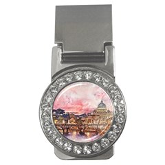 City Buildings Bridge Water River Money Clips (cz)  by Pakrebo