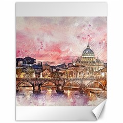 City Buildings Bridge Water River Canvas 12  X 16  by Pakrebo