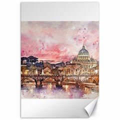 City Buildings Bridge Water River Canvas 20  X 30 