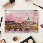 City Buildings Bridge Water River Cosmetic Bag (Large) Back