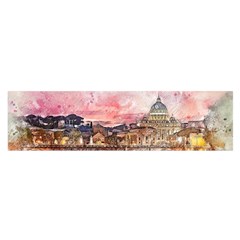 City Buildings Bridge Water River Satin Scarf (oblong) by Pakrebo