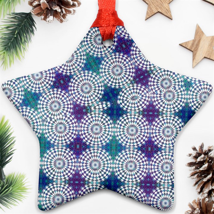 Checkerboard Again 5 Ornament (Star)