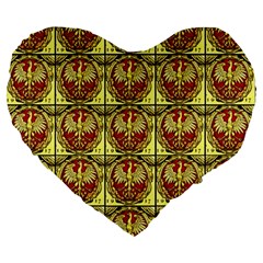 Polish Bank Note Large 19  Premium Heart Shape Cushions by ArtworkByPatrick