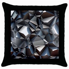 Triangles Polygon Color Silver Uni Throw Pillow Case (black) by Pakrebo