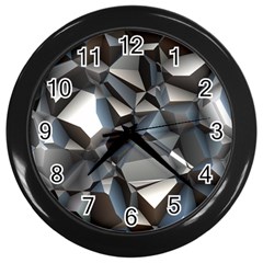 Triangles Polygon Color Silver Uni Wall Clock (black) by Pakrebo