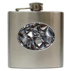 Triangles Polygon Color Silver Uni Hip Flask (6 Oz) by Pakrebo