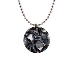 Triangles Polygon Color Silver Uni 1  Button Necklace by Pakrebo