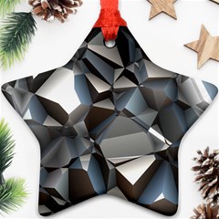 Triangles Polygon Color Silver Uni Star Ornament (two Sides) by Pakrebo