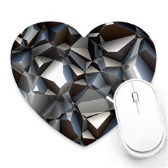 Triangles Polygon Color Silver Uni Heart Mousepads by Pakrebo