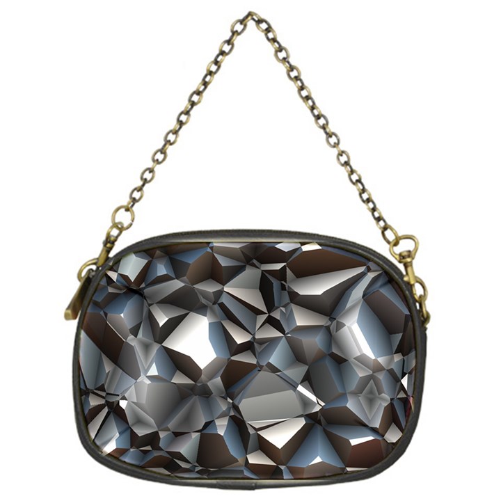 Triangles Polygon Color Silver Uni Chain Purse (One Side)