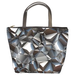 Triangles Polygon Color Silver Uni Bucket Bag by Pakrebo