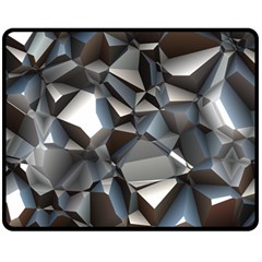 Triangles Polygon Color Silver Uni Fleece Blanket (medium)  by Pakrebo