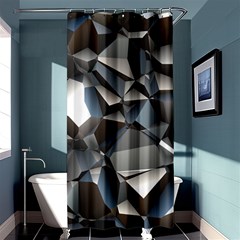 Triangles Polygon Color Silver Uni Shower Curtain 36  X 72  (stall)  by Pakrebo