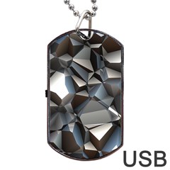 Triangles Polygon Color Silver Uni Dog Tag Usb Flash (one Side) by Pakrebo