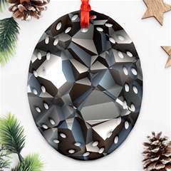 Triangles Polygon Color Silver Uni Ornament (oval Filigree) by Pakrebo