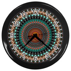 Ornament Circle Picture Colorful Wall Clock (black) by Pakrebo