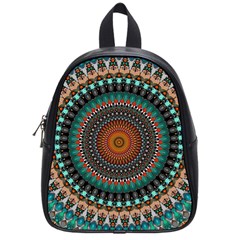 Ornament Circle Picture Colorful School Bag (small) by Pakrebo