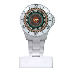 Ornament Circle Picture Colorful Plastic Nurses Watch by Pakrebo