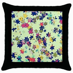 Flowers Ornament Decoration Throw Pillow Case (black) by Pakrebo