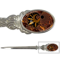 Fractal Brown Golden Intensive Letter Opener by Pakrebo