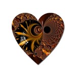 Fractal Brown Golden Intensive Heart Magnet Front