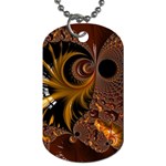 Fractal Brown Golden Intensive Dog Tag (One Side) Front