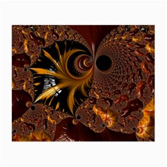 Fractal Brown Golden Intensive Small Glasses Cloth by Pakrebo