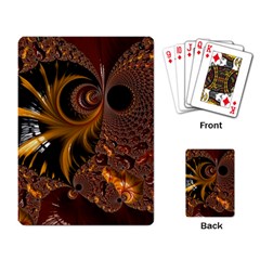 Fractal Brown Golden Intensive Playing Cards Single Design (rectangle) by Pakrebo