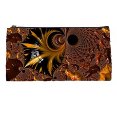 Fractal Brown Golden Intensive Pencil Cases by Pakrebo