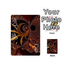 Fractal Brown Golden Intensive Playing Cards 54 Designs (mini) by Pakrebo