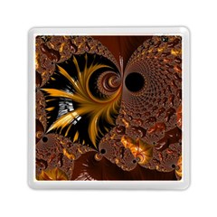 Fractal Brown Golden Intensive Memory Card Reader (square) by Pakrebo