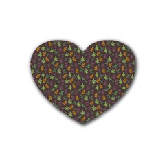 Tribal Leaves House Art Tribal Art Heart Coaster (4 Pack)  by Pakrebo