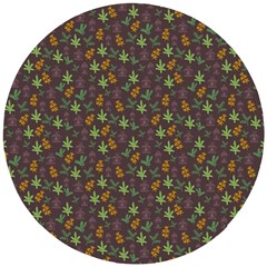 Tribal Leaves House Art Tribal Art Wooden Puzzle Round