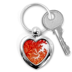 Flora Flowers Background Leaf Key Chain (heart)