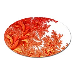 Flora Flowers Background Leaf Oval Magnet by Pakrebo