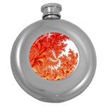 Flora Flowers Background Leaf Round Hip Flask (5 oz) Front