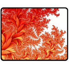 Flora Flowers Background Leaf Fleece Blanket (medium)  by Pakrebo